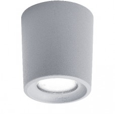 Φωτιστικό Οροφής Φ96 με Λάμπα LED GU10 6W 600lm CCT 230V Ρητίνης Γκρι IP44 Fumagalli Livia 90